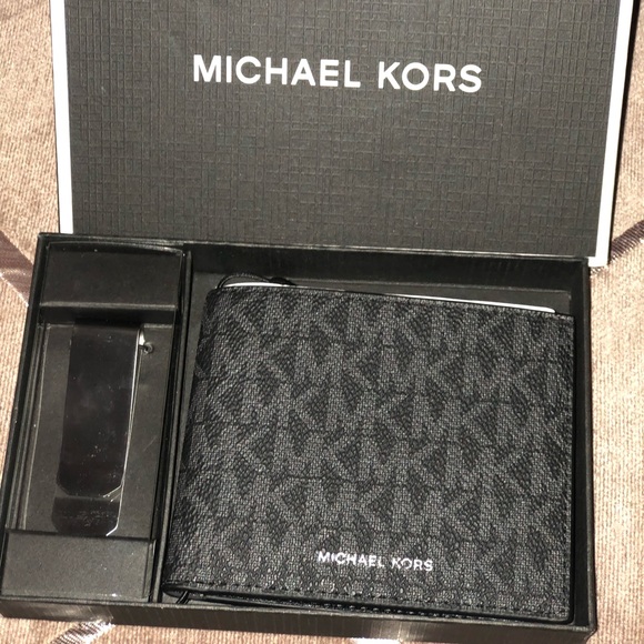 ⚜️✨MEN’S MICHAEL KORS LEATHER WALLET ✨ ⚜️🖤 - Picture 1 of 7